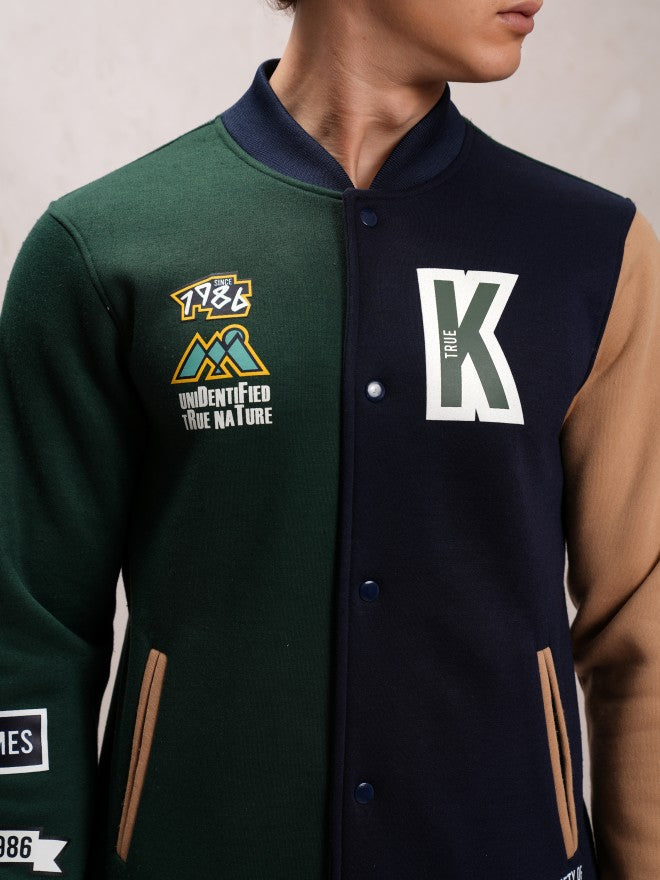 Ketch Men Green Printed Bomber Jacket - Green - Image 5