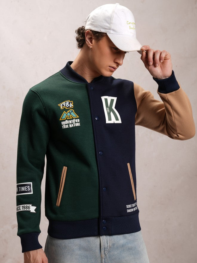 Ketch Men Green Printed Bomber Jacket - Green - Image 6