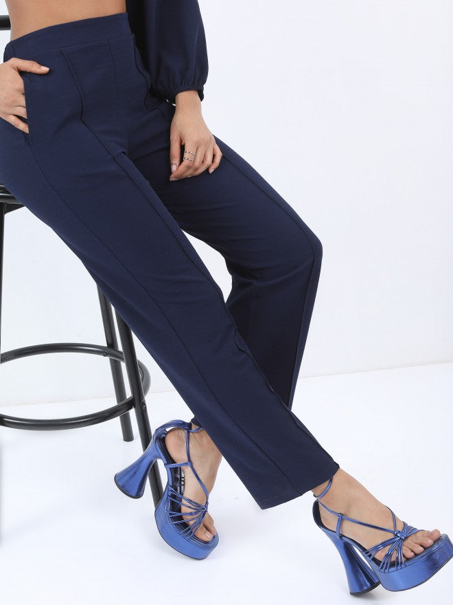 Ketch Women Navy Top With Trouser - Navy Blue - Image 6