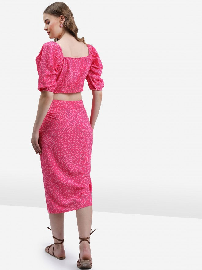 Ketch Women Pink Top With Skirt - Pink - Image 3