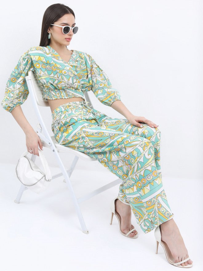 Ketch Women Green Top With Trouser - Green - Image 1