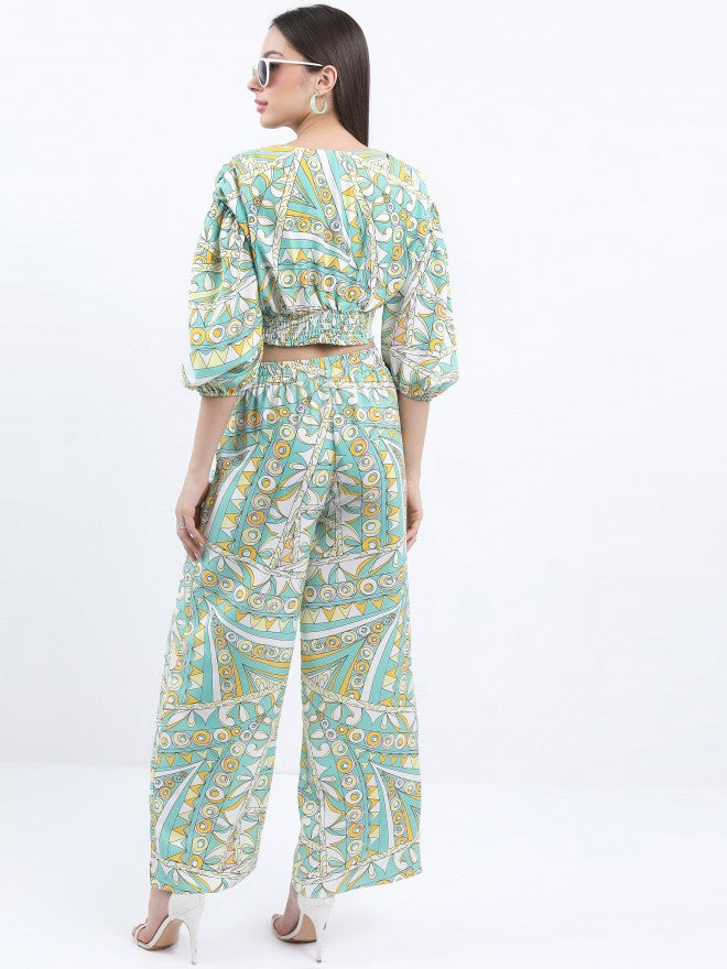Ketch Women Green Top With Trouser - Green - Image 3