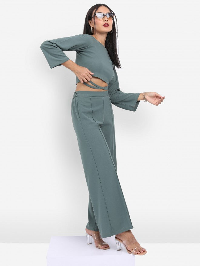 Ketch Women Green Top With Pant - Green - Image 5