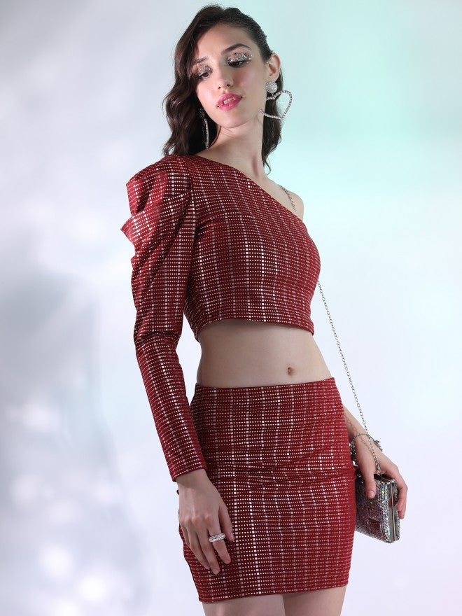 Ketch Women Red Top With Skirt - Red - Image 5