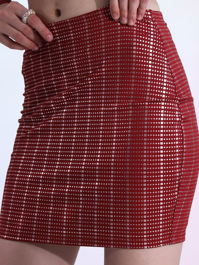 Ketch Women Red Top With Skirt - Red - Image 7