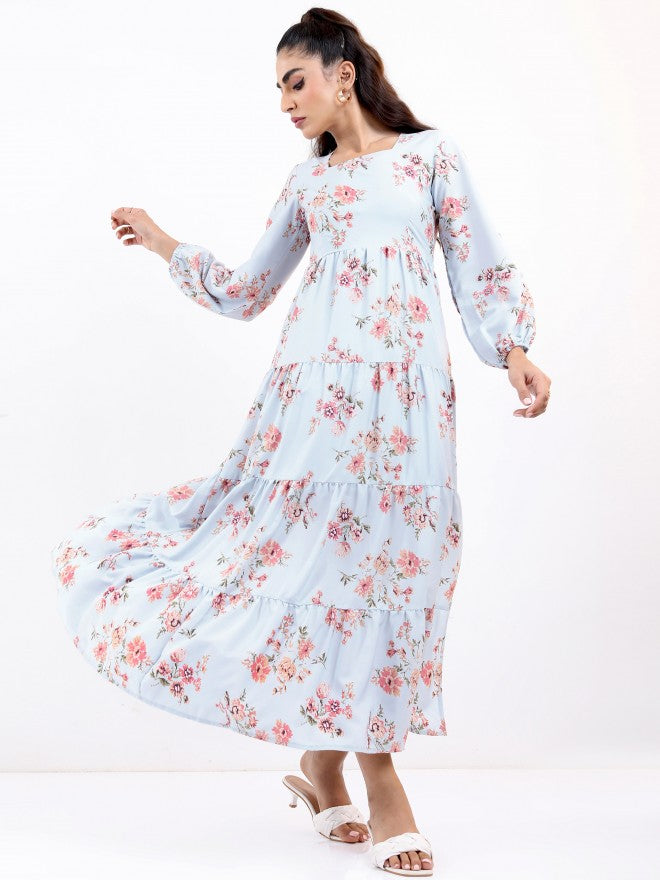 Ketch Women Light Blue Printed Midi Dress - Blue - Image 5