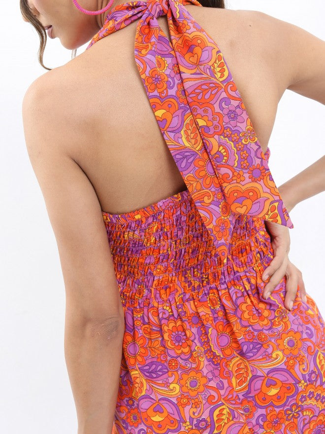 Ketch Women Pink Printed A-Line Dress - Pink - Image 5