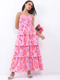 Ketch Women Lilac Printed A-Line Dress - Purple - Image 1