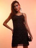Ketch Women Black Printed A-Line Dress - Black - Image 1