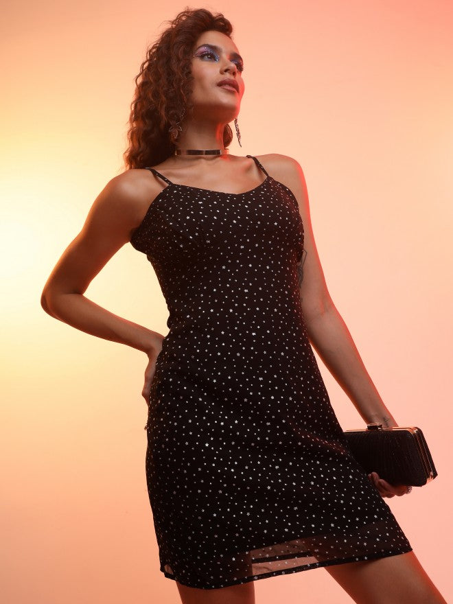 Ketch Women Black Printed A-Line Dress - Black - Image 6