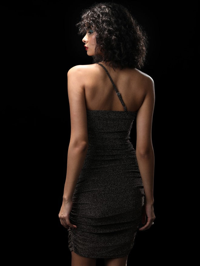 Ketch Women Copper/Black Self Design Bodycon Dress - Copper - Image 3