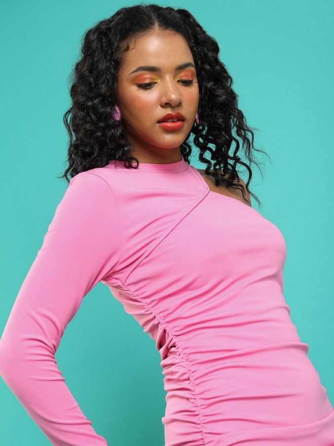 Ketch Women Pink Solid Bodycon Dress - Pink - Image 7