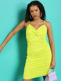 Ketch Women Yellow Solid Bodycon Dress - Yellow - Image 1
