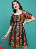 Ketch Women Yellow/Black/Multi Printed A-Line Dress - Yellow - Image 1