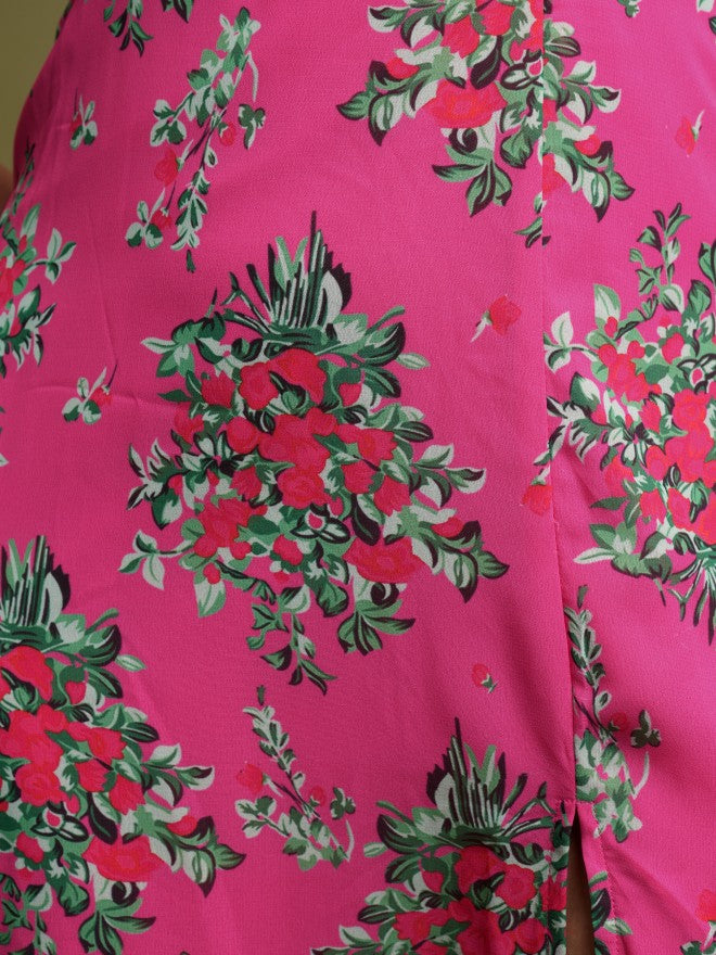 Ketch Women Pink/Multi Printed Fit & Flare Dress - Pink - Image 5