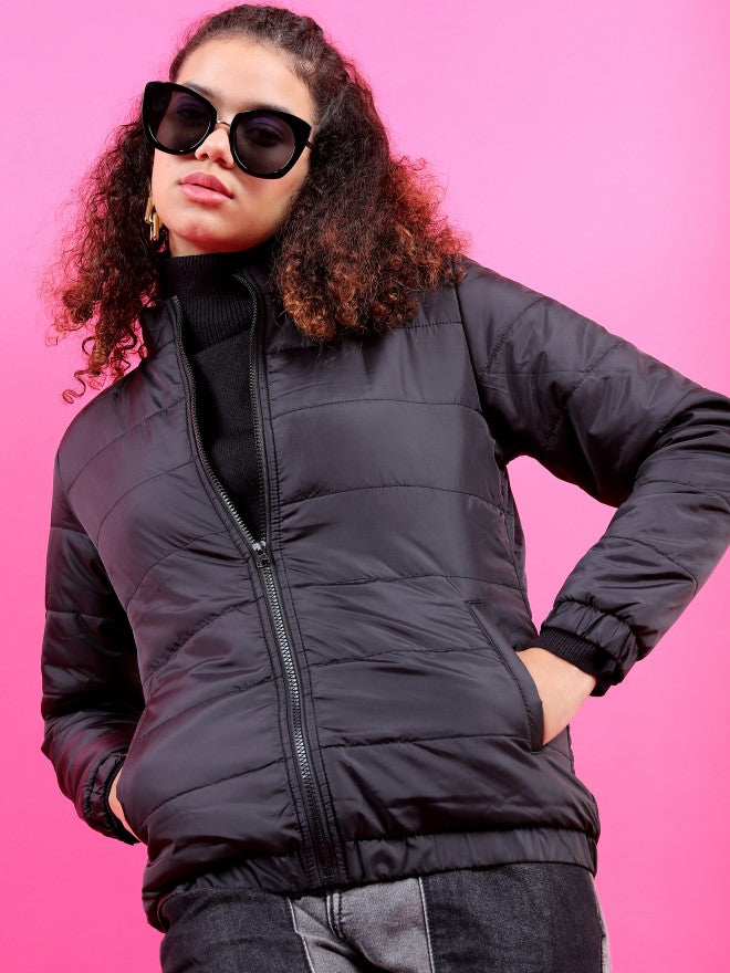 Ketch Women Black Puffer Jacket - Black - Image 1