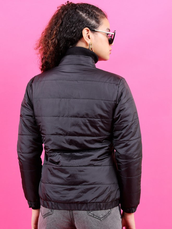 Ketch Women Black Puffer Jacket - Black - Image 3