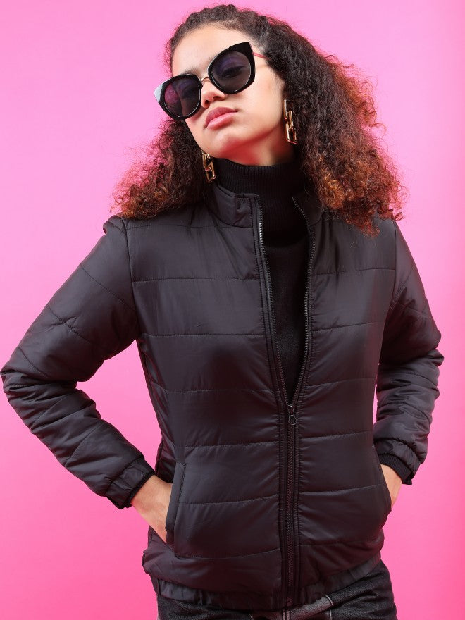 Ketch Women Black Puffer Jacket - Black - Image 4