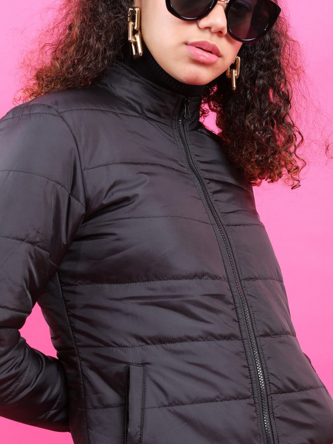 Ketch Women Black Puffer Jacket - Black - Image 5