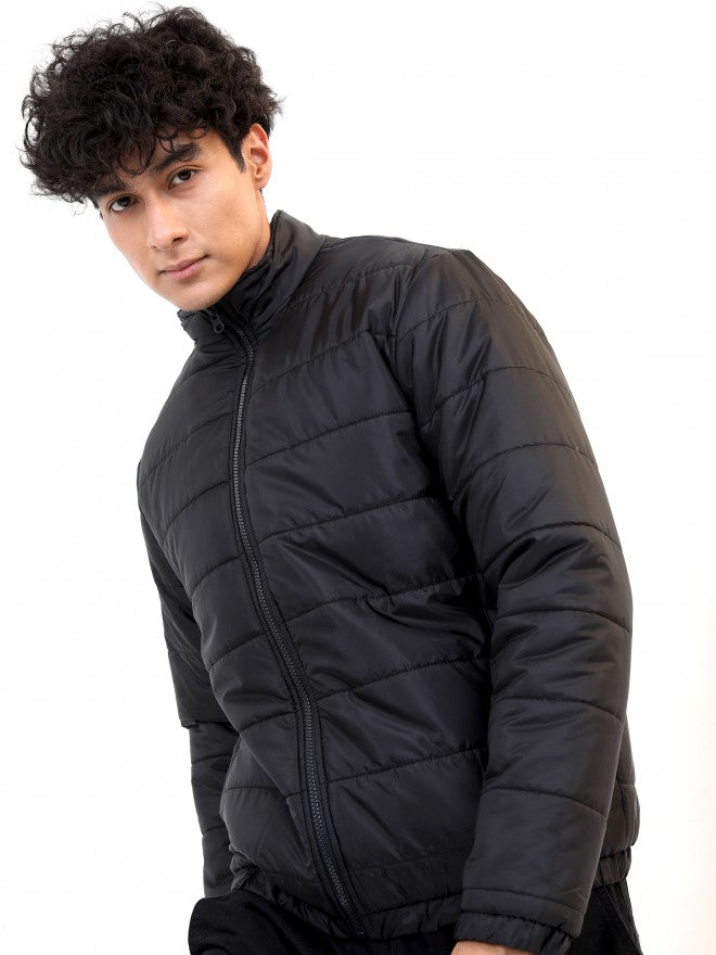 Ketch Men Black Solid Puffer Jacket - Black - Image 4