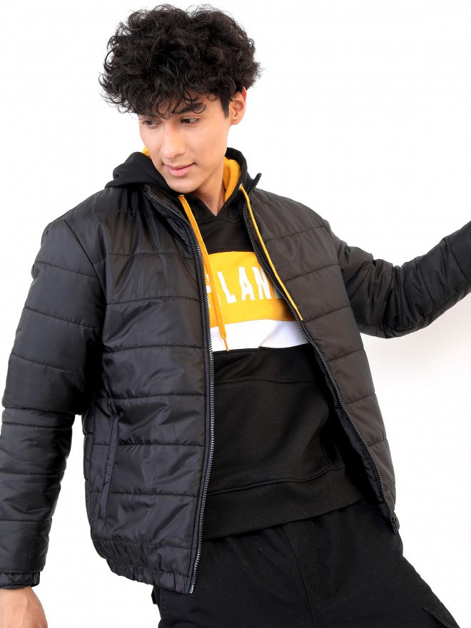 Ketch Men Black Solid Puffer Jacket - Black - Image 6