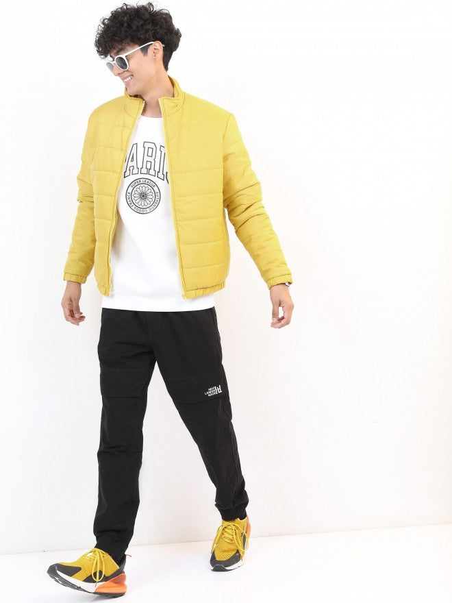 Ketch Men Mustard Solid Puffer Jacket - Mustard - Image 2