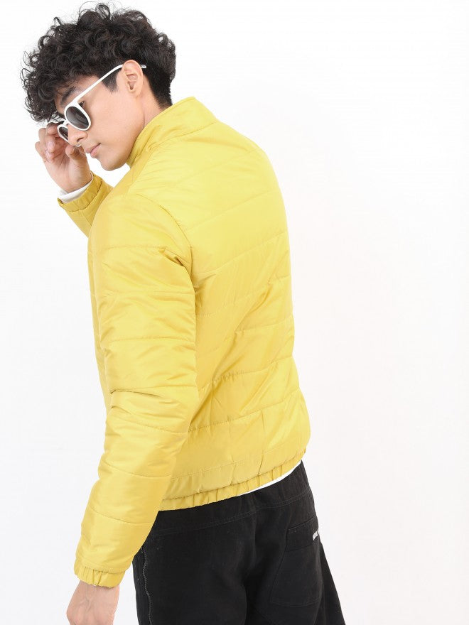 Ketch Men Mustard Solid Puffer Jacket - Mustard - Image 3
