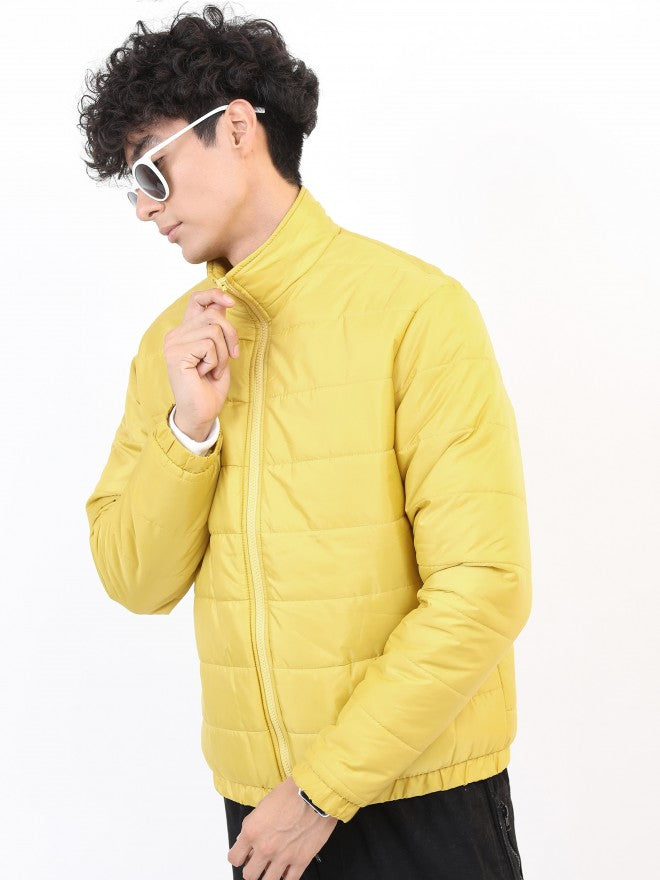 Ketch Men Mustard Solid Puffer Jacket - Mustard - Image 4