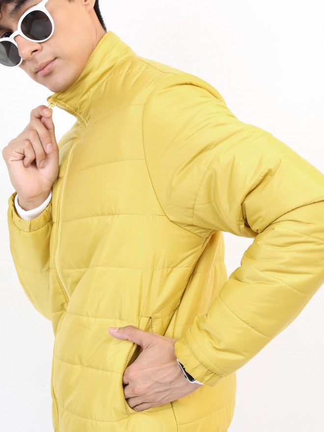 Ketch Men Mustard Solid Puffer Jacket - Mustard - Image 5