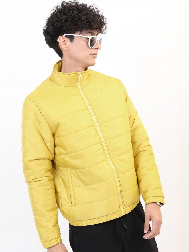 Ketch Men Mustard Solid Puffer Jacket - Mustard - Image 6