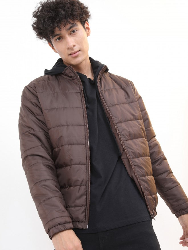 Ketch Men Coffee Brown Solid Puffer Jacket - Brown - Image 1