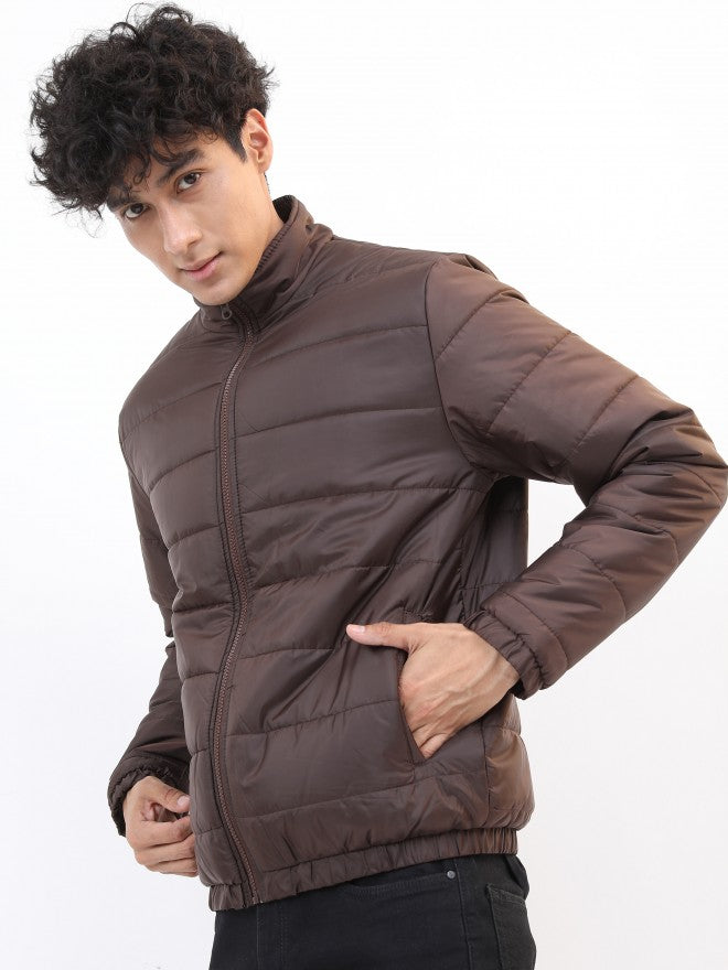 Ketch Men Coffee Brown Solid Puffer Jacket - Brown - Image 4
