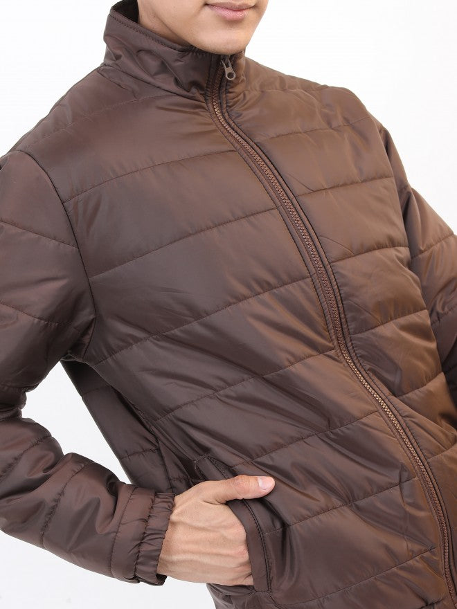 Ketch Men Coffee Brown Solid Puffer Jacket - Brown - Image 5