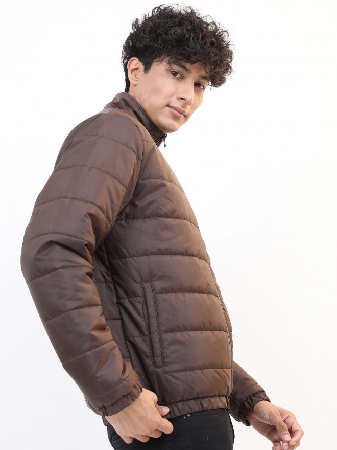 Ketch Men Coffee Brown Solid Puffer Jacket - Brown - Image 6