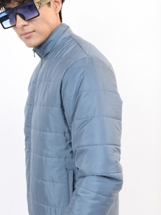 Ketch Men Blue Solid Puffer Jacket - Blue - Image 5