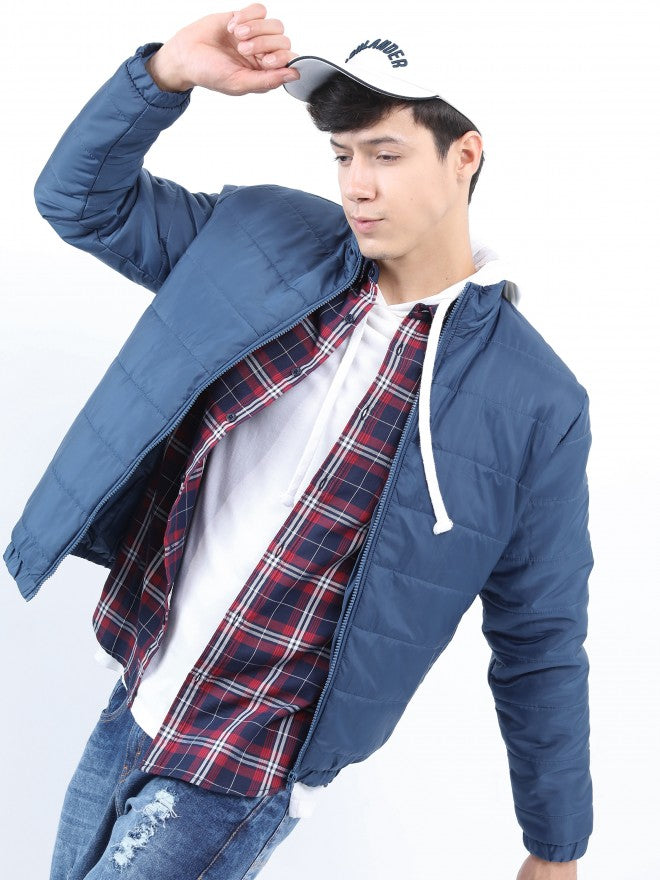 Ketch Men Navy Blue Puffer Jacket - Navy Blue - Image 1