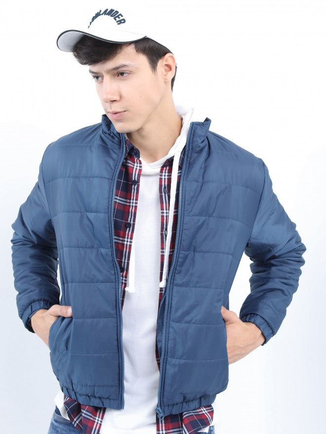 Ketch Men Navy Blue Puffer Jacket - Navy Blue - Image 4