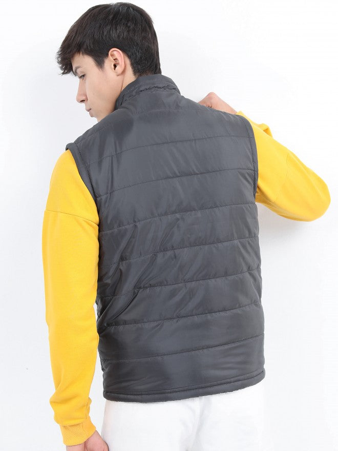 Ketch Men Grey Puffer Jacket - Grey - Image 3