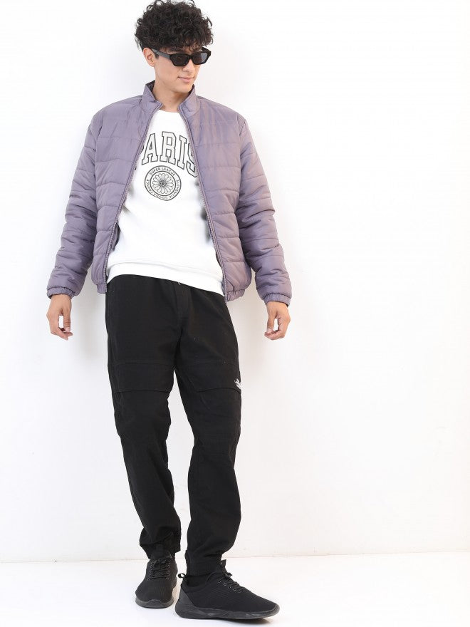 Ketch Men Purple Solid Puffer Jacket - Purple - Image 2