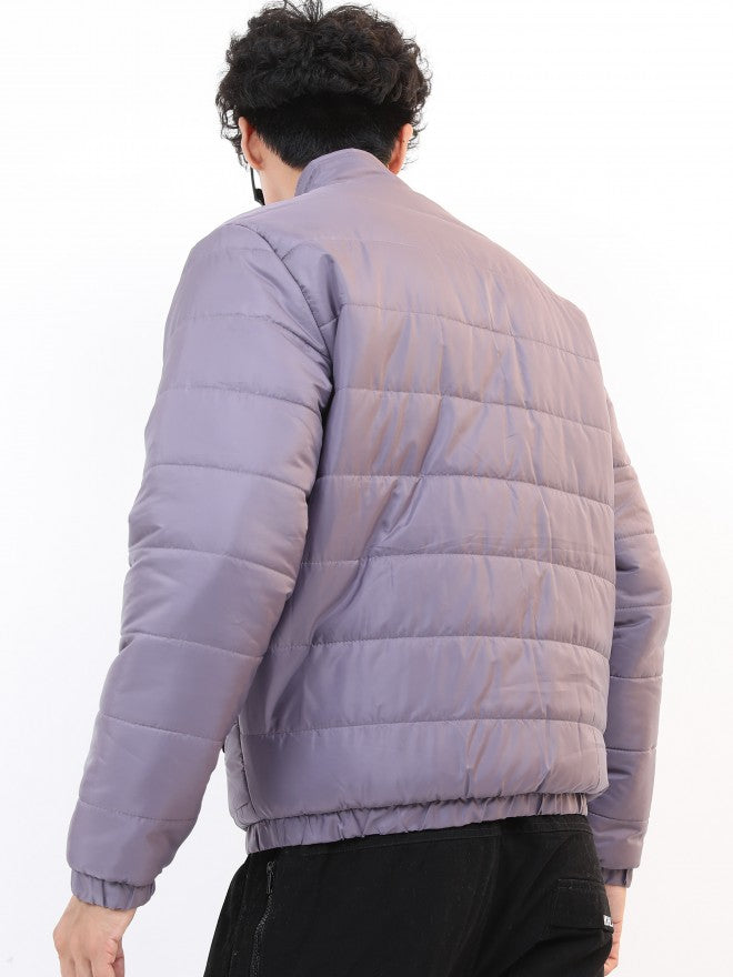 Ketch Men Purple Solid Puffer Jacket - Purple - Image 3