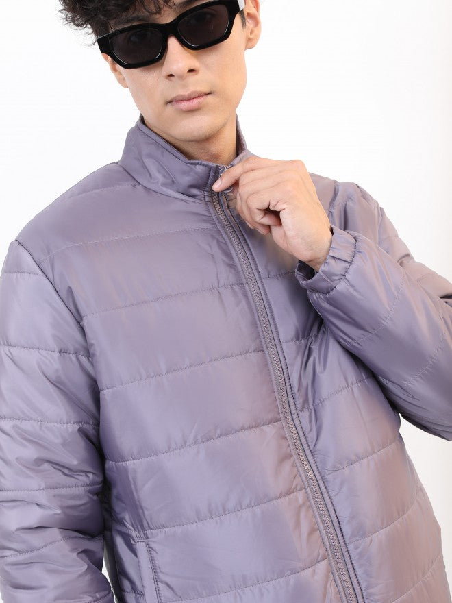 Ketch Men Purple Solid Puffer Jacket - Purple - Image 5