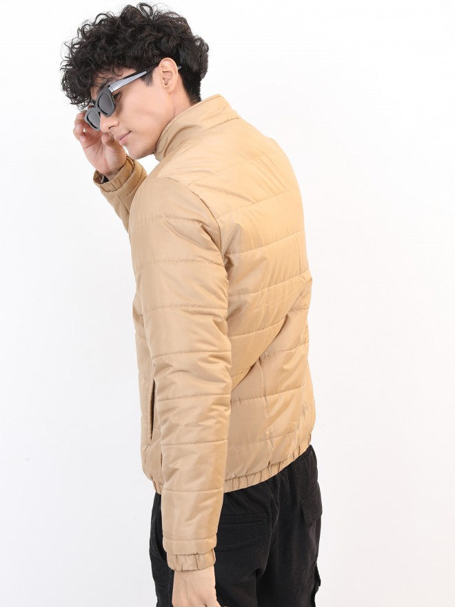 Ketch Men Brown Solid Puffer Jacket - Brown - Image 3