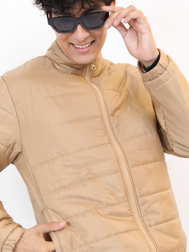 Ketch Men Brown Solid Puffer Jacket - Brown - Image 5