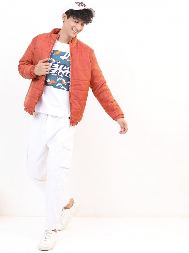 Ketch Men Rust Solid Puffer Jacket - Terracotta - Image 2