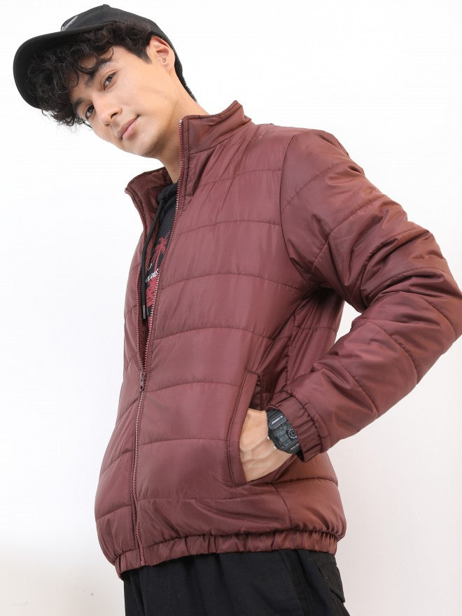 Ketch Men Red Solid Puffer Jacket - Red - Image 1