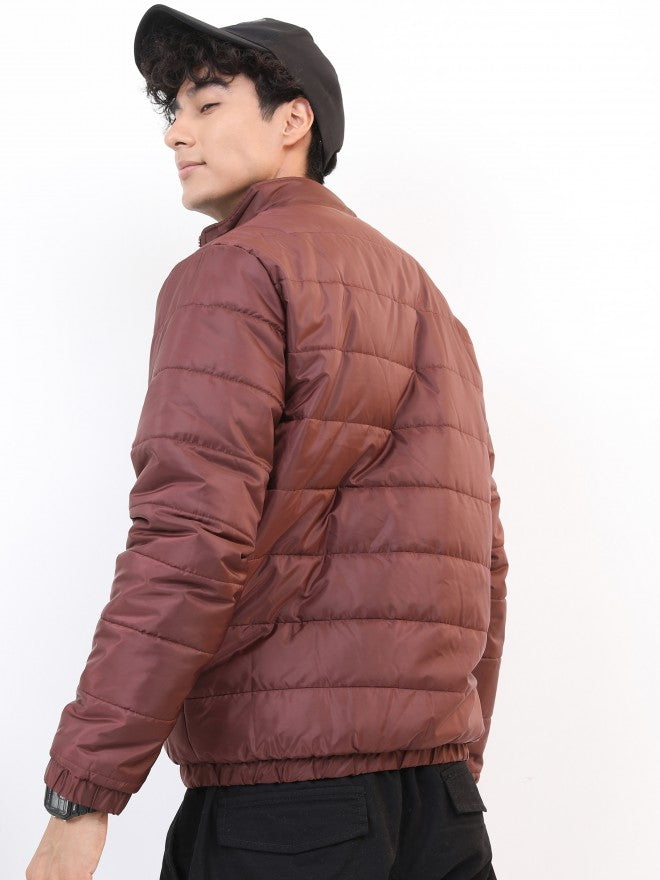 Ketch Men Red Solid Puffer Jacket - Red - Image 3