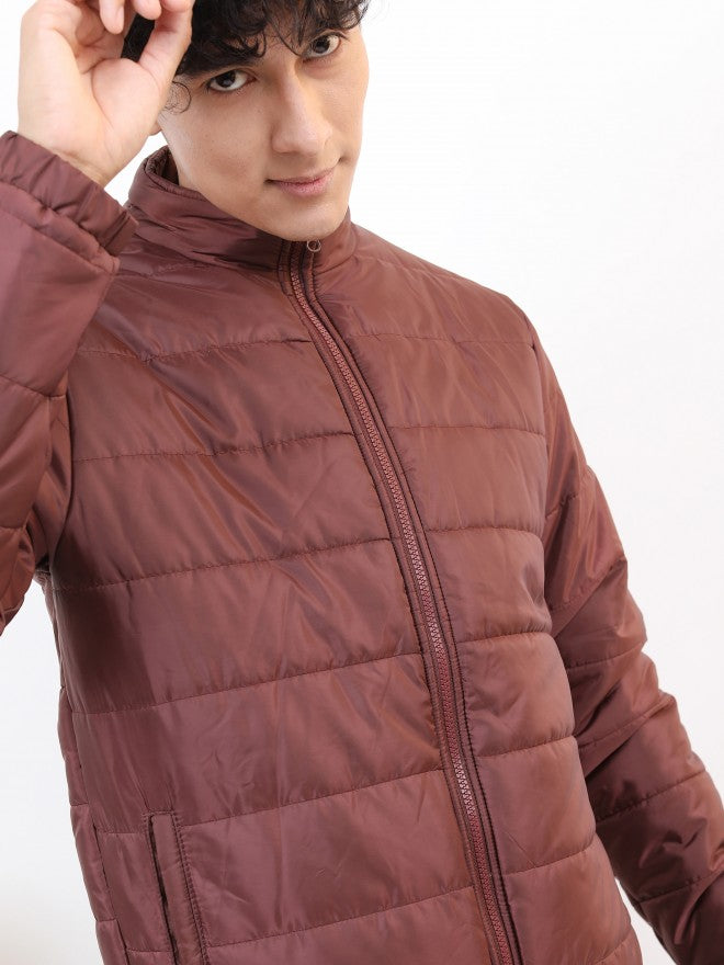 Ketch Men Red Solid Puffer Jacket - Red - Image 5