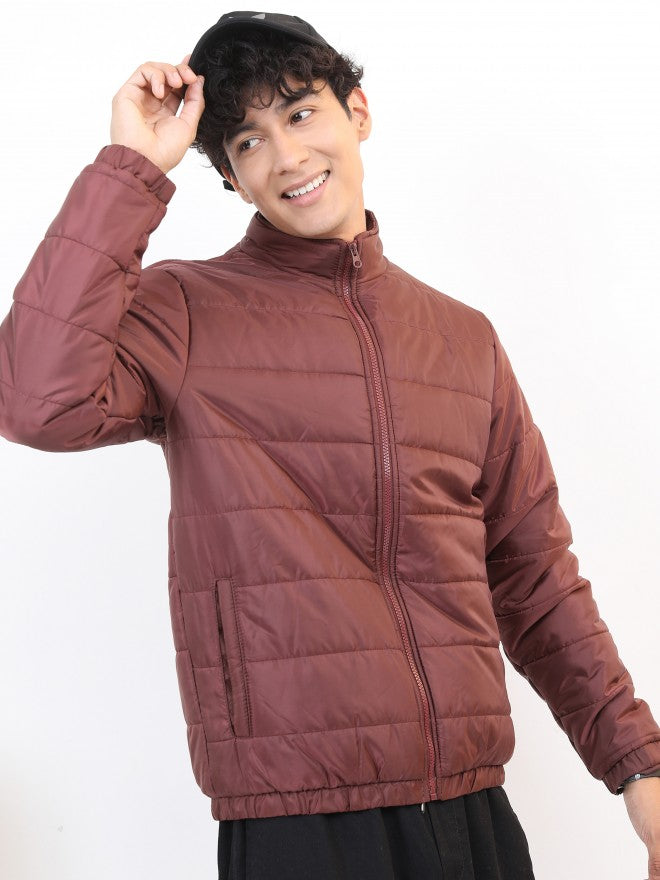Ketch Men Red Solid Puffer Jacket - Red - Image 6