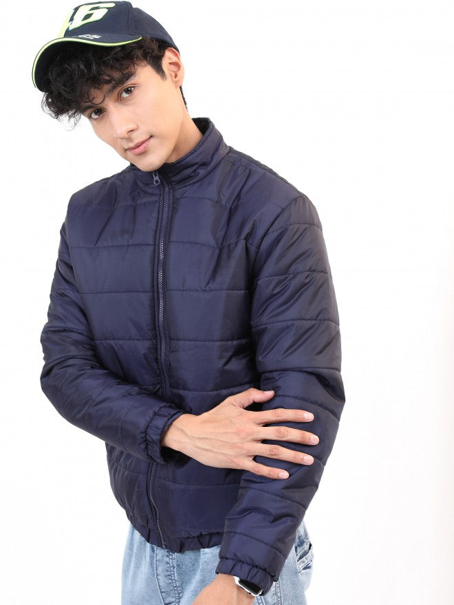 Ketch Men Blue Solid Puffer Jacket - Blue - Image 4