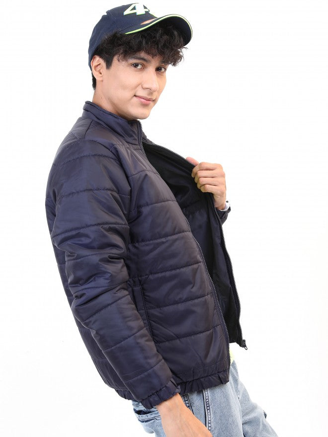 Ketch Men Blue Solid Puffer Jacket - Blue - Image 6